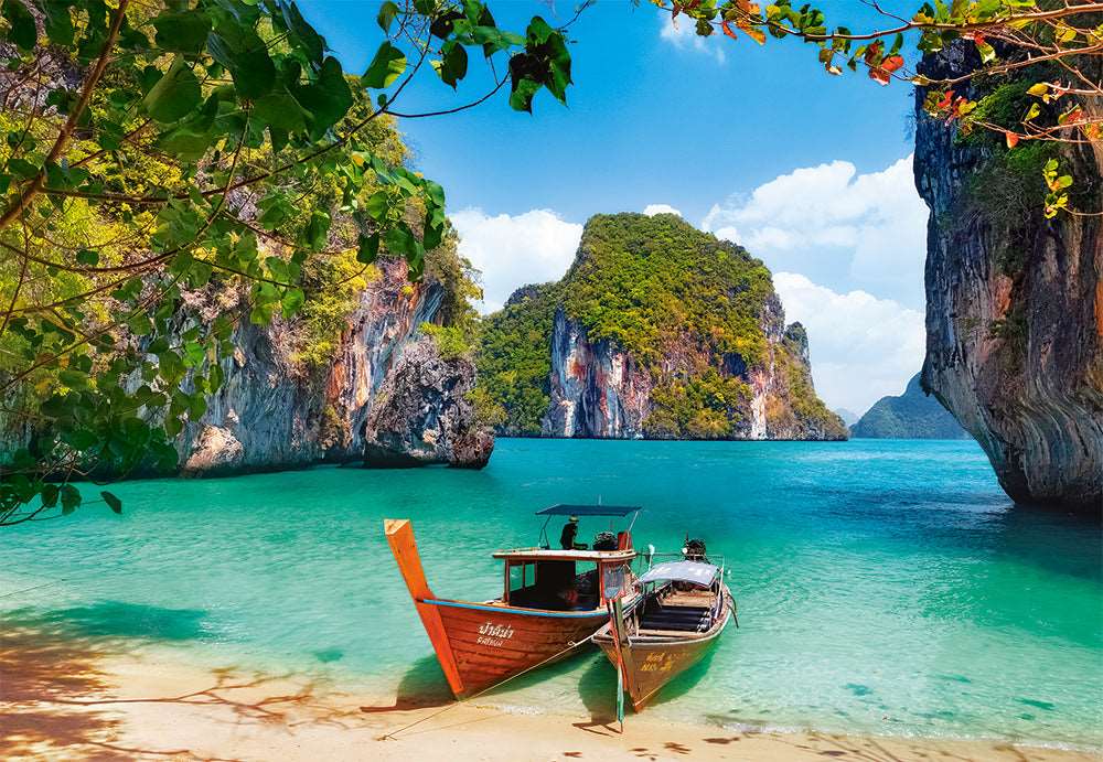 1000 Piece Jigsaw Puzzle, Ko Phi Phi Le, Thailand, Asia, Holiday puzzle, touristic place, beach, ocean puzzle, Adult Puzzle, Castorland C-104154-2 Bridge Toys - Premium Jigsaw Puzzles