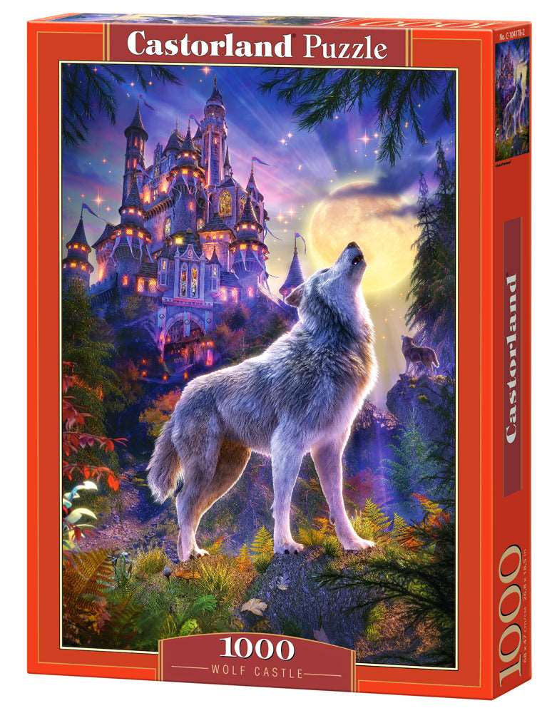 1000 Piece Jigsaw Puzzle, Wolf Castle, Fantasy Puzzle, Castle at night, Adult Puzzle, Castorland C-104178-2 Bridge Toys - Premium Jigsaw Puzzles