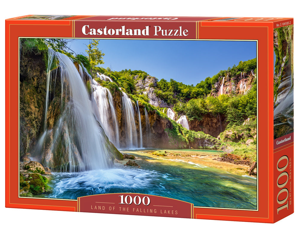 1000 Piece Jigsaw Puzzle, Land of the Falling Lakes , National park, Pure nature, River puzzle, Adult Puzzle, Castorland C-104185-2 Bridge Toys - Premium Jigsaw Puzzles