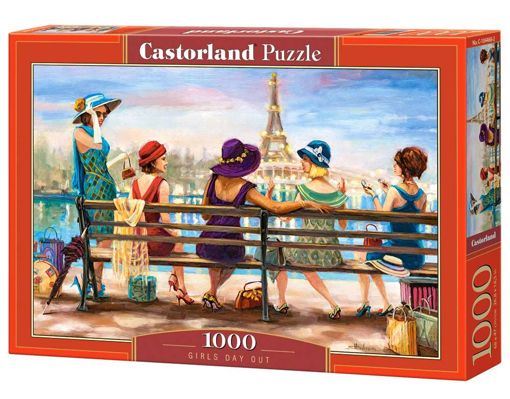 1000 Piece Jigsaw Puzzle, Girls Day Out, Ladies of Paris, Elegant ladies, Paris puzzle, Adult Puzzle, Castorland C-104468-2 Bridge Toys - Premium Jigsaw Puzzles