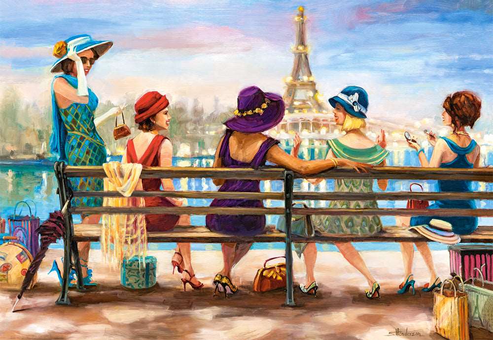 1000 Piece Jigsaw Puzzle, Girls Day Out, Ladies of Paris, Elegant ladies, Paris puzzle, Adult Puzzle, Castorland C-104468-2 Bridge Toys - Premium Jigsaw Puzzles