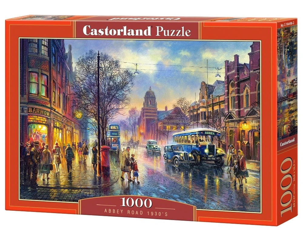 1000 Piece Jigsaw Puzzle, Abbey Road, 1930s, London, England, British Empire, Edwardian Era, Adult Puzzles, Castorland C-104499-2 Bridge Toys - Premium Jigsaw Puzzles