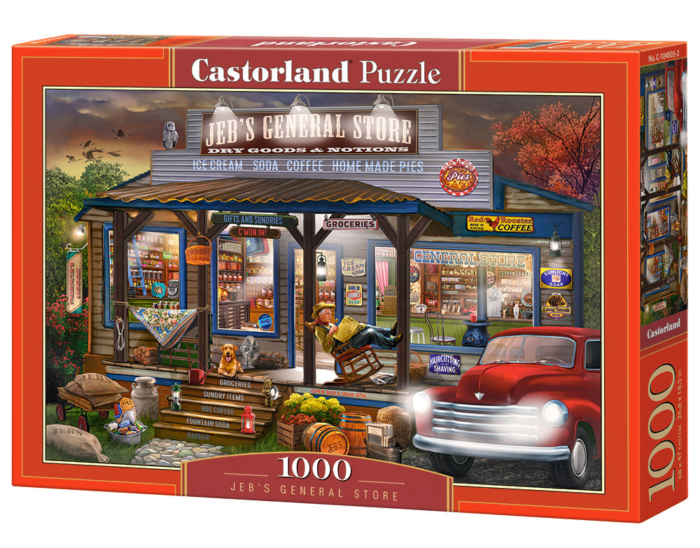 1000 Piece Jigsaw Puzzle, Jeb's General Store, Porch scene puzzle, painting puzzles, Adult Puzzle, Castorland C-104505-2 Bridge Toys - Premium Jigsaw Puzzles