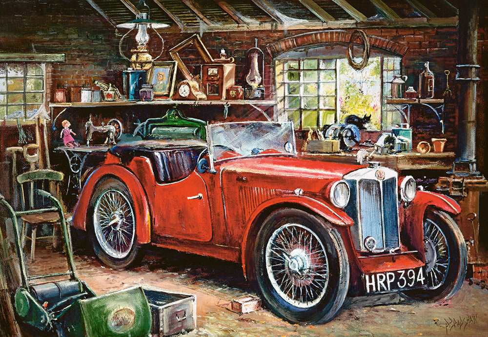 1000 Piece Jigsaw Puzzle, Vintage Garage, automobile, Classic car, Adult Puzzle, Castorland C-104574-2 Bridge Toys - Premium Jigsaw Puzzles