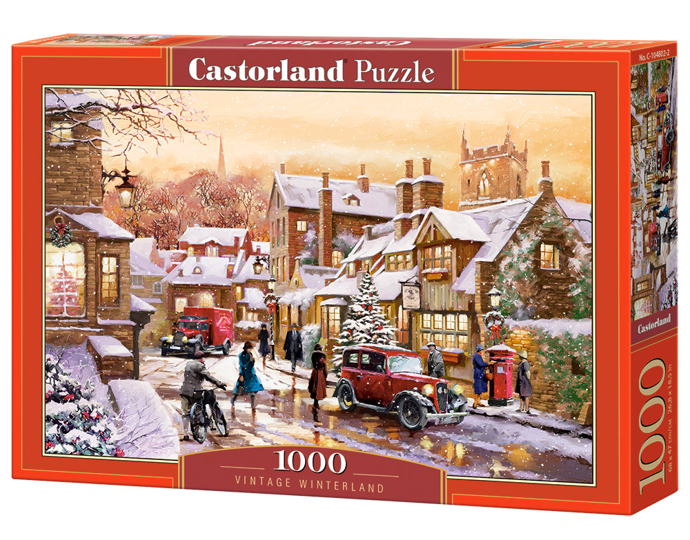 1000 Piece Castorland Jigsaw Puzzle – Vintage Winterland | Snowy Winter Scene Puzzle for Adults Bridge Toys - Premium Jigsaw Puzzles