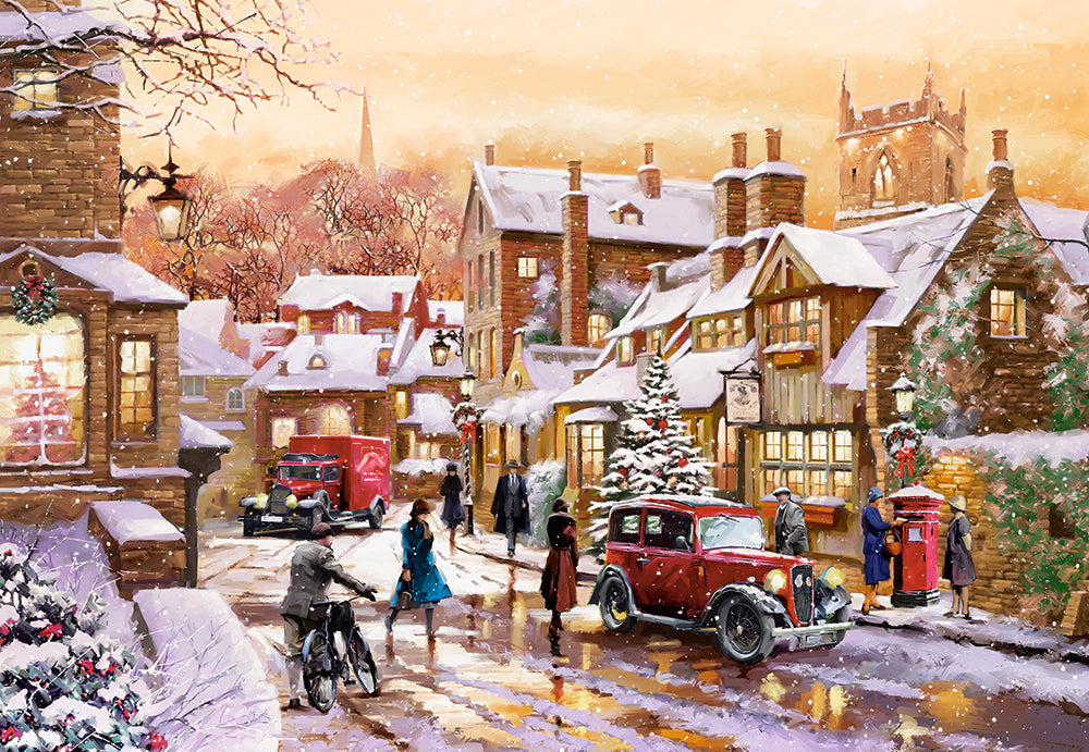 1000 Piece Castorland Jigsaw Puzzle – Vintage Winterland | Snowy Winter Scene Puzzle for Adults Bridge Toys - Premium Jigsaw Puzzles