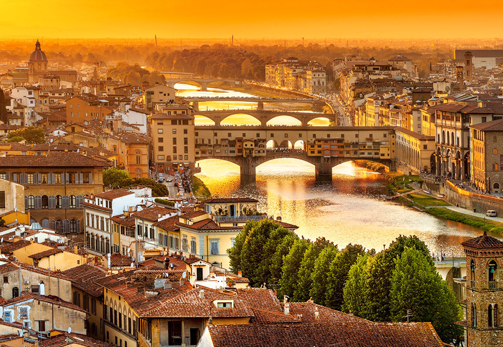 1000 Piece Jigsaw Puzzle, Bridges of Florence, Arno, Tuscany, puzzle of Italy, Adult Puzzle, Castorland C-104826-2 Bridge Toys - Premium Jigsaw Puzzles