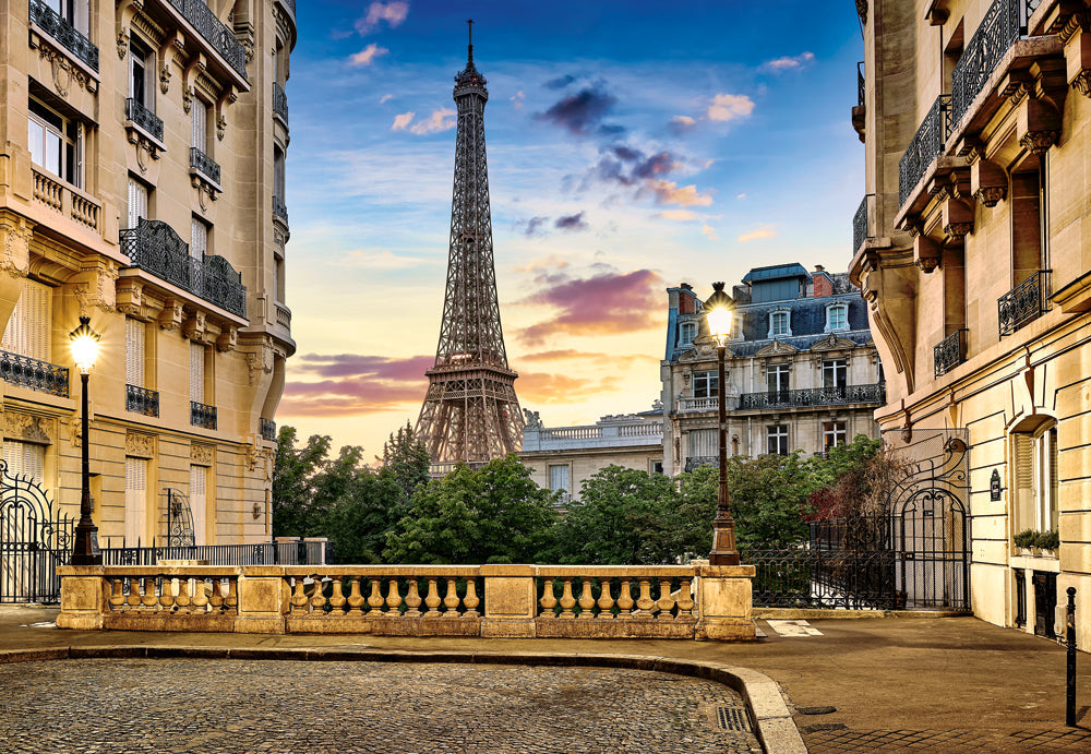 1000 Piece Jigsaw Puzzle, Walk in Paris at Sunset, Puzzle of France, cityscape, Eiffel Tower, Adult Puzzle, Castorland C-104925-2 Bridge Toys - Premium Jigsaw Puzzles