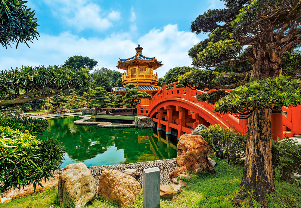 1000 Piece Jigsaw Puzzle, Nan Lian Garden, Hongkong, Chinese garden, Temple, Chinese puzzles, Adult Puzzle, Castorland C-104932-2 Bridge Toys - Premium Jigsaw Puzzles