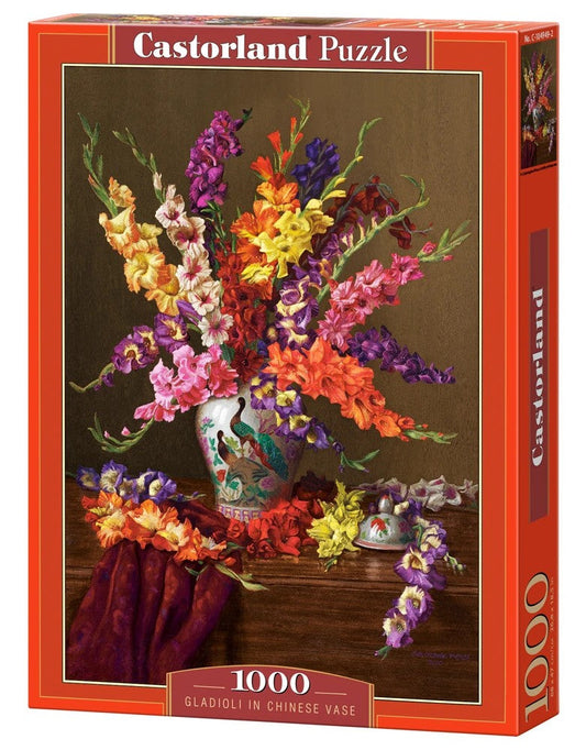 1000 Piece Jigsaw Puzzle, Gladioli in Chinese Vase, Flower puzzles, Still nature painting, Art. puzzle, Adult Puzzle, Castorland C-104949-2 Bridge Toys - Premium Jigsaw Puzzles