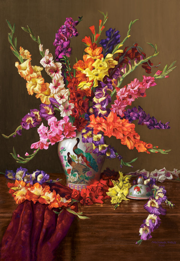 1000 Piece Jigsaw Puzzle, Gladioli in Chinese Vase, Flower puzzles, Still nature painting, Art. puzzle, Adult Puzzle, Castorland C-104949-2 Bridge Toys - Premium Jigsaw Puzzles