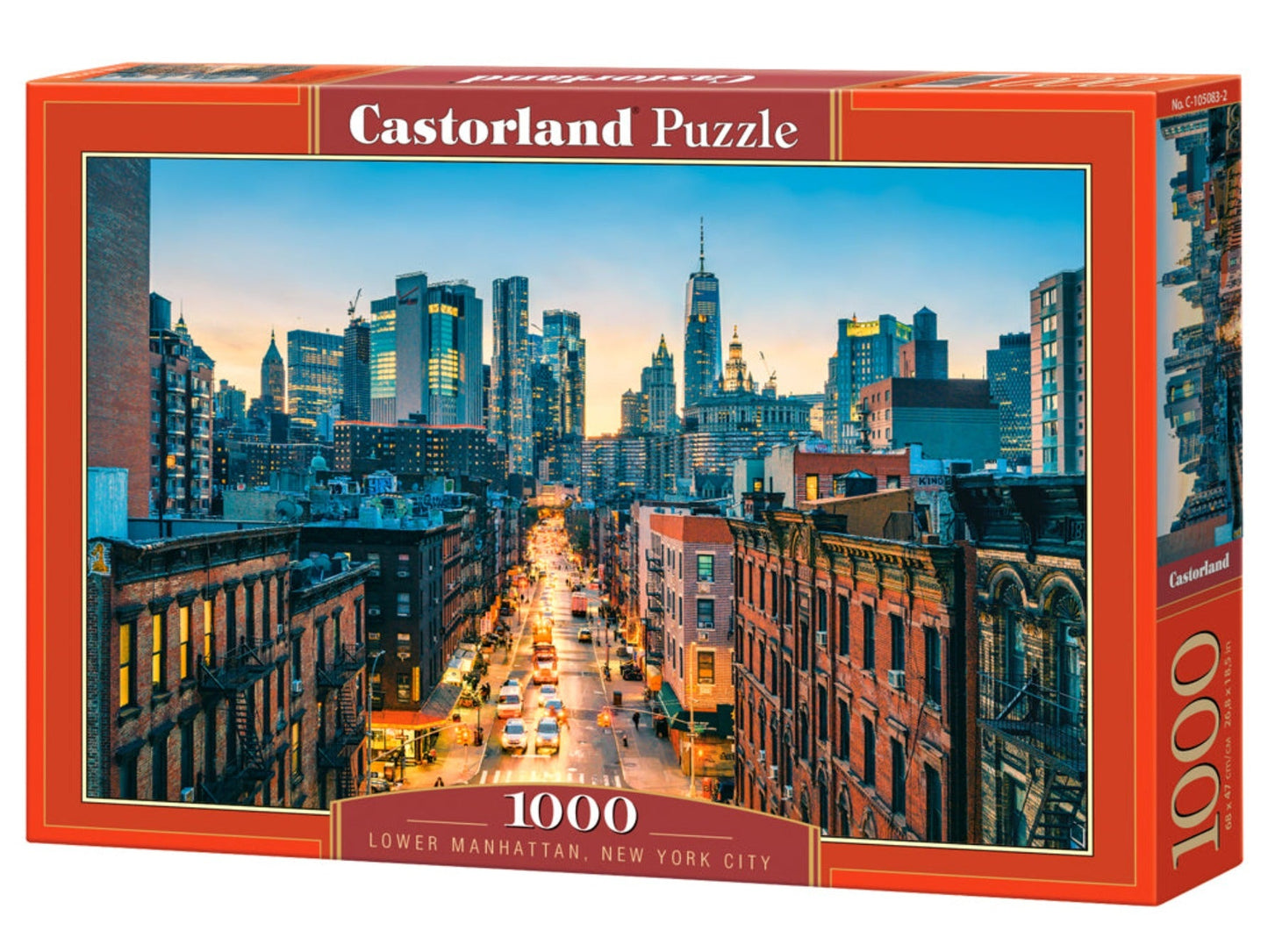 1000 Piece Jigsaw Puzzle, Lower Manhattan, New York City, NYC, City view puzzle, USA puzzles, Adult Puzzle, Castorland C-105083-2 Bridge Toys - Premium Jigsaw Puzzles