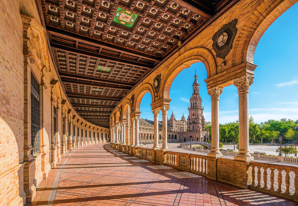 1000 Piece Jigsaw Puzzle, Spanish Square, Seville, Spain , Andalusia, Monument puzzle, Adult Puzzle, Castorland C-105106-2 Bridge Toys - Premium Jigsaw Puzzles