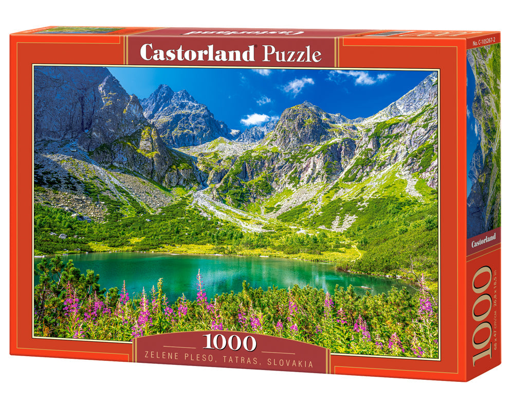 1000 Piece Jigsaw Puzzle, Zelene Pleso, Tatras, Slovakia, Mountains landscape, Nature puzzles, Adult Puzzle, Castorland C-105267-2 Bridge Toys - Premium Jigsaw Puzzles