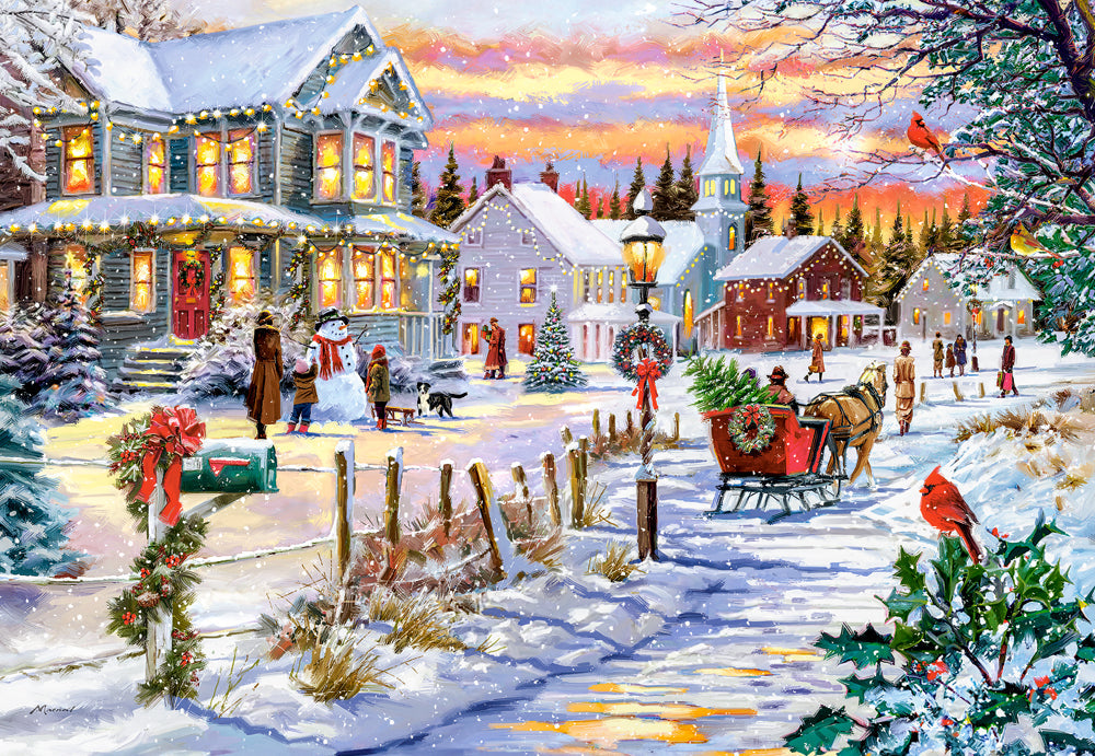 1000 Piece Jigsaw Puzzle, Christmas Tree is Coming, Winter scene, Vintage puzzles, Adult Puzzle, Castorland C-105274-2 Bridge Toys - Premium Jigsaw Puzzles