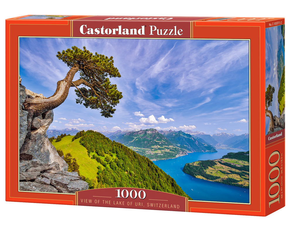1000 Piece Jigsaw Puzzle, View of the Lake of Uri, Switzerland, Landscape puzzle, Mountain view, Adult Puzzle, Castorland C-105311-2 Bridge Toys - Premium Jigsaw Puzzles