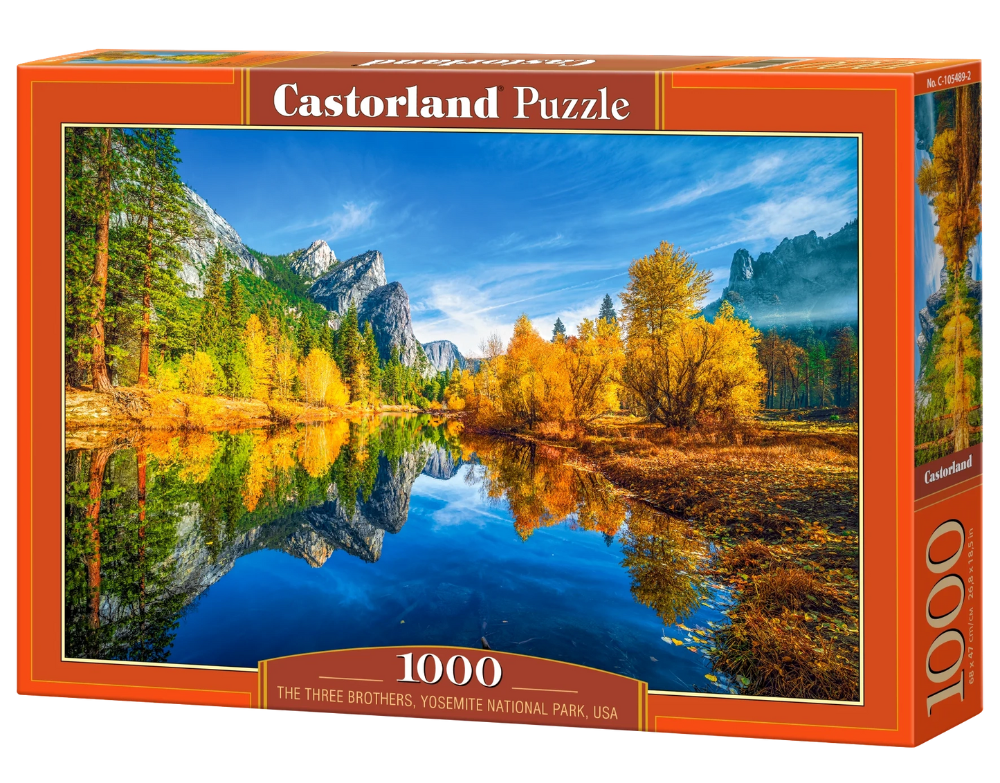 1000 Piece Jigsaw Puzzle, The Three Brothers, Yosemite National Park, USA, Autumn landscape puzzle, Relaxing nature puzzle, Adult Puzzle, Castorland C-105489-2 Bridge Toys - Premium Jigsaw Puzzles
