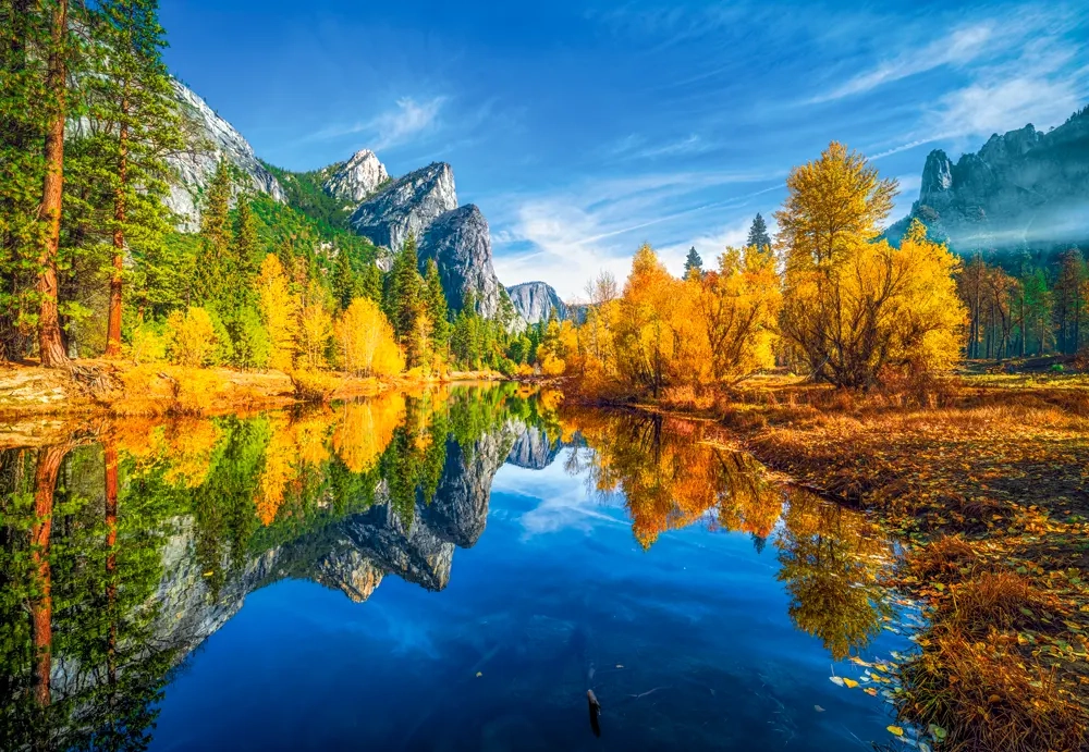 1000 Piece Jigsaw Puzzle, The Three Brothers, Yosemite National Park, USA, Autumn landscape puzzle, Relaxing nature puzzle, Adult Puzzle, Castorland C-105489-2 Bridge Toys - Premium Jigsaw Puzzles