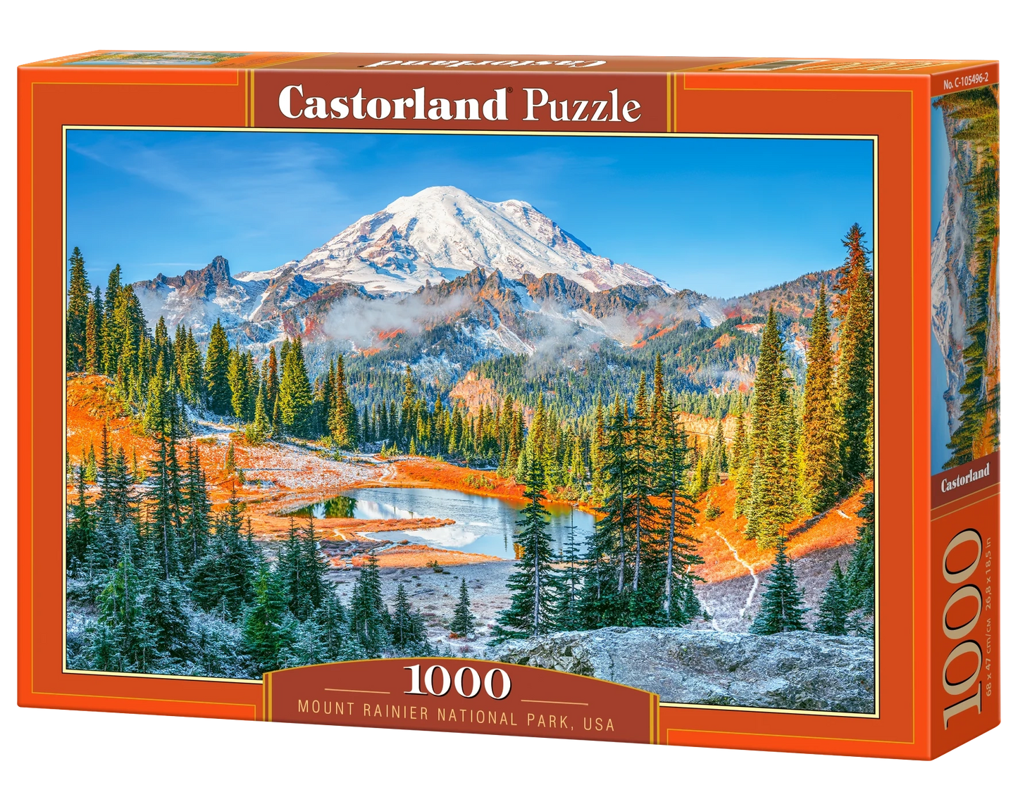 1000 Piece Jigsaw Puzzle, Mount Rainier National Park, USA, Snow-capped mountain puzzle, Calming landscape, Adult Puzzle, Castorland C-105496-2 Bridge Toys - Premium Jigsaw Puzzles