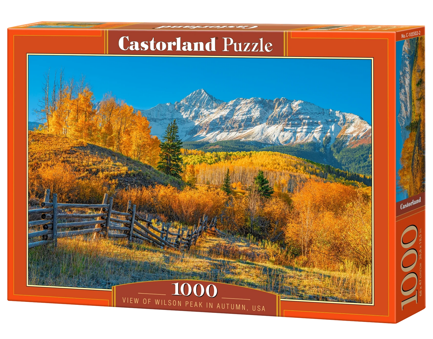 1000 Piece Jigsaw Puzzle, View Of Wilson Peak In Autumn, USA, Rustic autumn mountain landscape, Nature puzzle, Adult Puzzle, Castorland C-105502-2 Bridge Toys - Premium Jigsaw Puzzles
