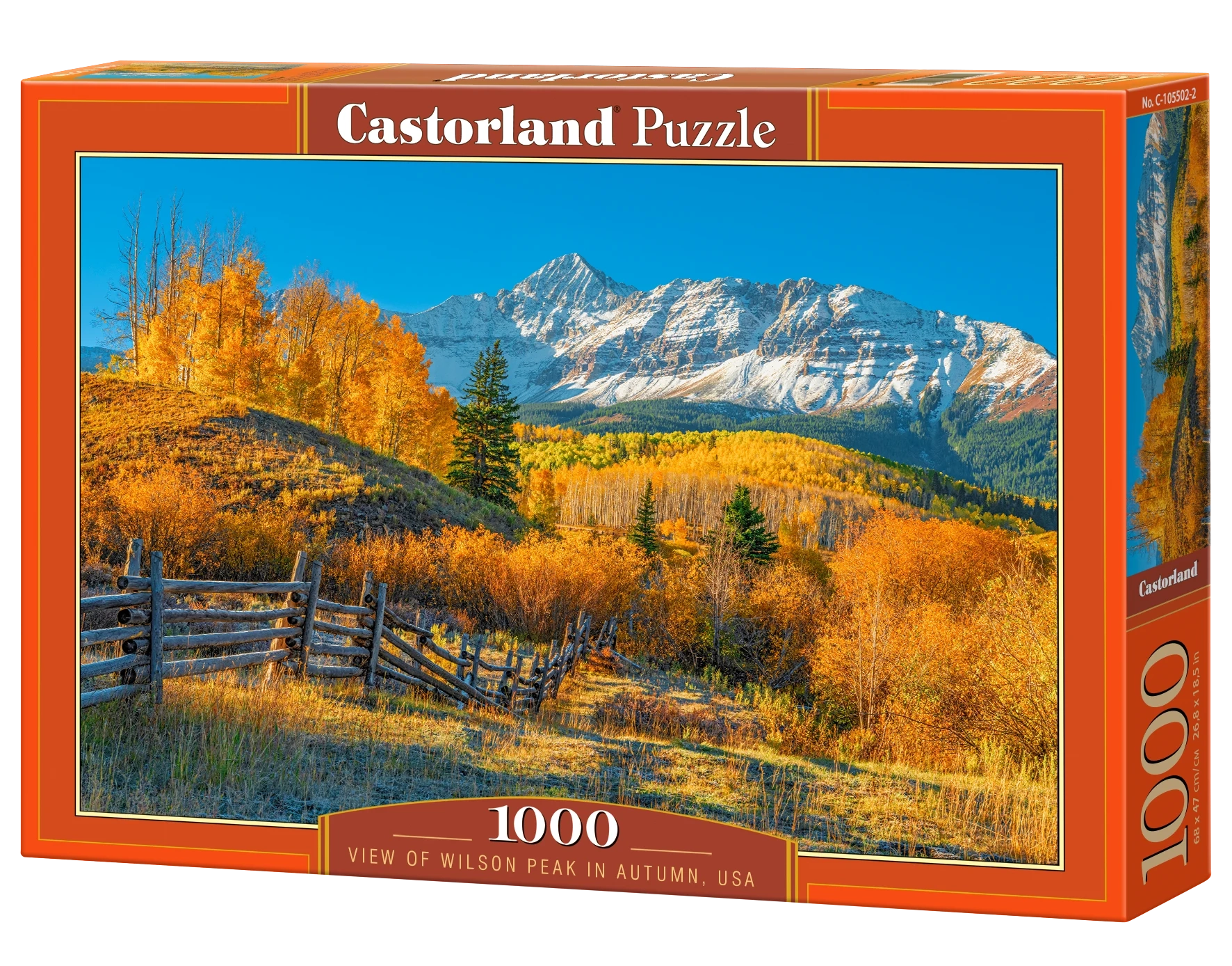 1000 Piece Jigsaw Puzzle, View Of Wilson Peak In Autumn, USA, Rustic autumn mountain landscape, Nature puzzle, Adult Puzzle, Castorland C-105502-2 Bridge Toys - Premium Jigsaw Puzzles