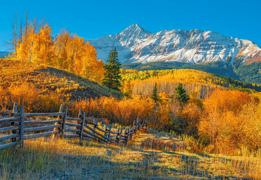 1000 Piece Jigsaw Puzzle, View Of Wilson Peak In Autumn, USA, Rustic autumn mountain landscape, Nature puzzle, Adult Puzzle, Castorland C-105502-2 Bridge Toys - Premium Jigsaw Puzzles