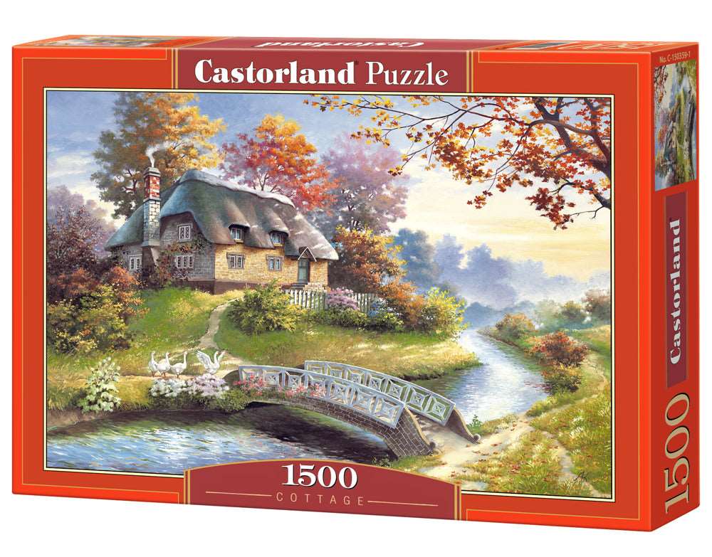 1500 Piece Jigsaw Puzzle, Cottage, Charming Nook, Pond, Countryside, Adult Puzzles, Castorland C-150359-2 Bridge Toys - Premium Jigsaw Puzzles