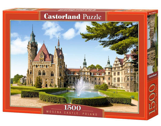 1500 Piece Jigsaw Puzzle, Moszna Castle, Poland, Historical building , Adult Puzzle, Castorland C-150670-2 Bridge Toys - Premium Jigsaw Puzzles