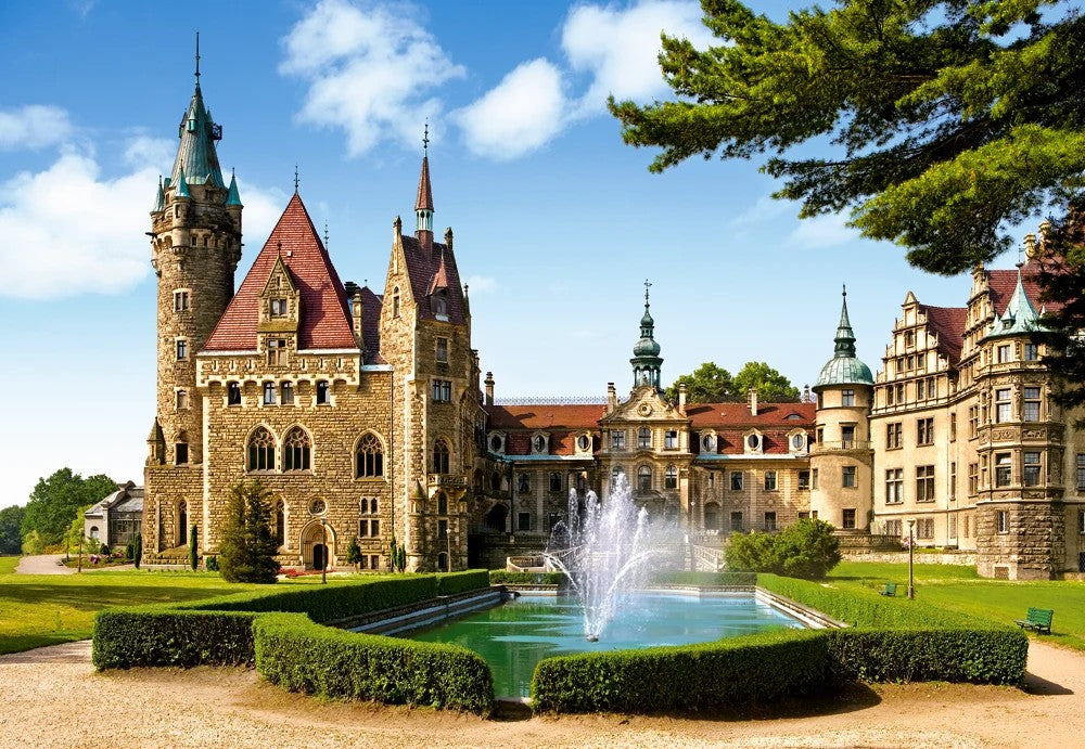 1500 Piece Jigsaw Puzzle, Moszna Castle, Poland, Historical building , Adult Puzzle, Castorland C-150670-2 Bridge Toys - Premium Jigsaw Puzzles
