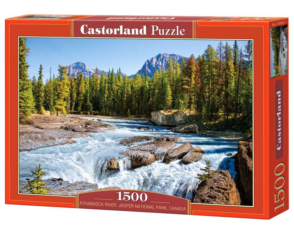 1500 Piece Jigsaw Puzzle, Athabasca River, Jasper National Park, Canada, Mountains and River, Adult Puzzles, Castorland C-150762-2 Bridge Toys - Premium Jigsaw Puzzles