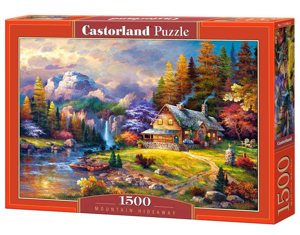 1500 Piece Jigsaw Puzzle, Mountain Hideaway, Charming Nook, Pond, Countryside, Adult Puzzles, Castorland C-151462-2 Bridge Toys - Premium Jigsaw Puzzles