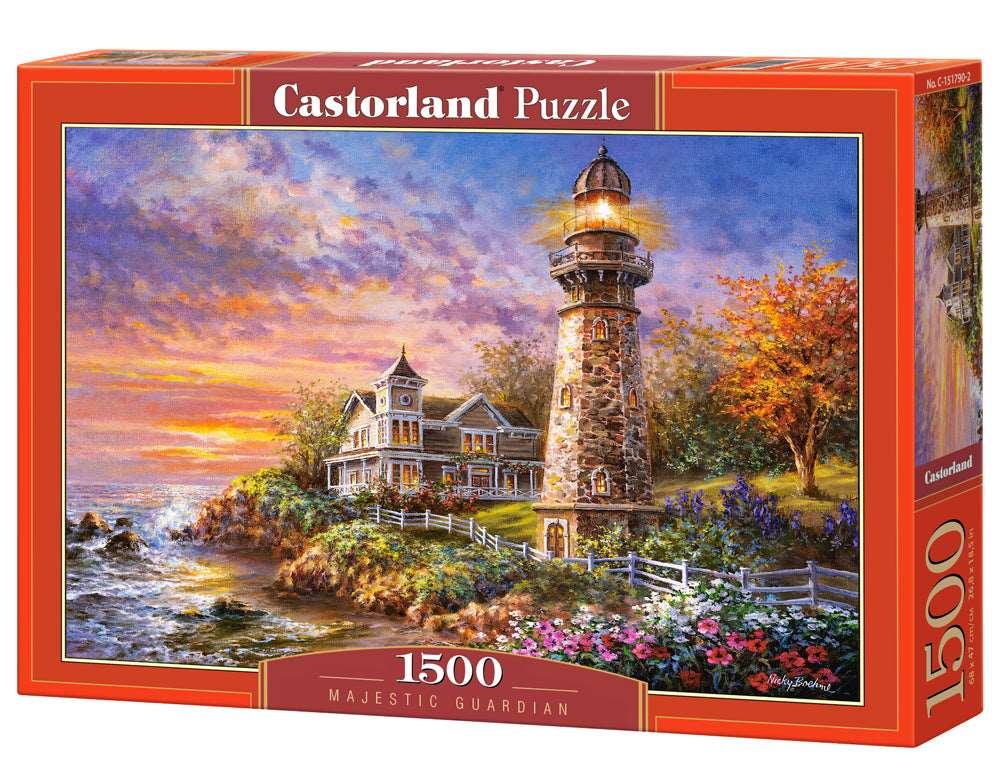 1500 Piece Jigsaw Puzzle, Majestic Guardian, Lighthouse, Seaview, Seashore, Adult Puzzles, Castorland C-151790-2 Bridge Toys - Premium Jigsaw Puzzles