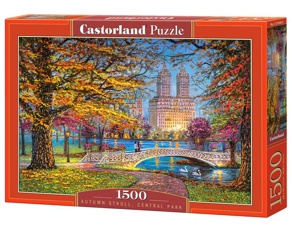 1500 Piece Jigsaw Puzzle, Autumn Stroll, Central Park, NY, New York puzzle, Cityscape, Adult Puzzles, Castorland C-151844-2 Bridge Toys - Premium Jigsaw Puzzles