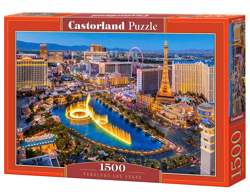 1500 Piece Jigsaw Puzzle, Fabulous Las Vegas, USA, Adult Puzzles, Castorland C-151882-2 Bridge Toys - Premium Jigsaw Puzzles