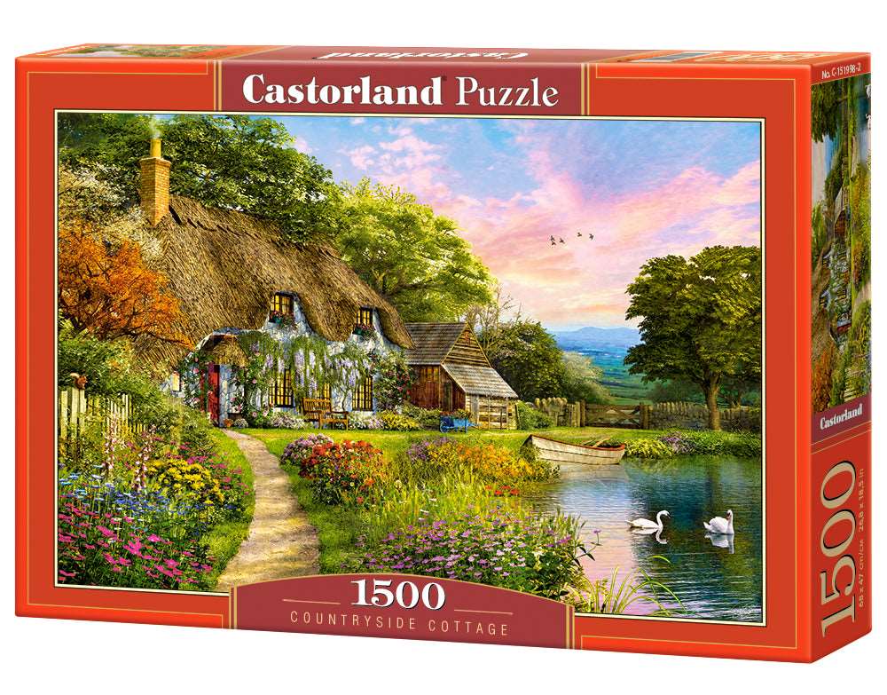 1500 Piece Jigsaw Puzzle, Countryside Cottage, Idyllic puzzle, Nostalgic view, Castorland C-151998-2 Bridge Toys - Premium Jigsaw Puzzles