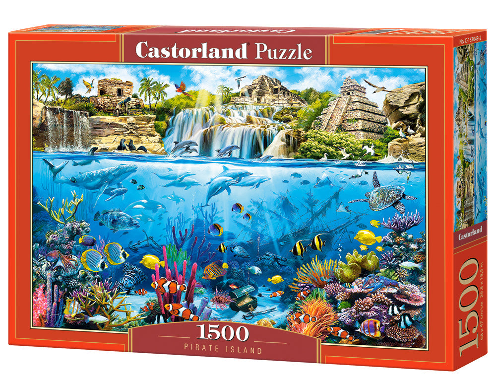 1500 Piece Jigsaw Puzzles, Pirate Island, Ocean and coral life, Adult Puzzles, Castorland C-152049-2 Bridge Toys - Premium Jigsaw Puzzles