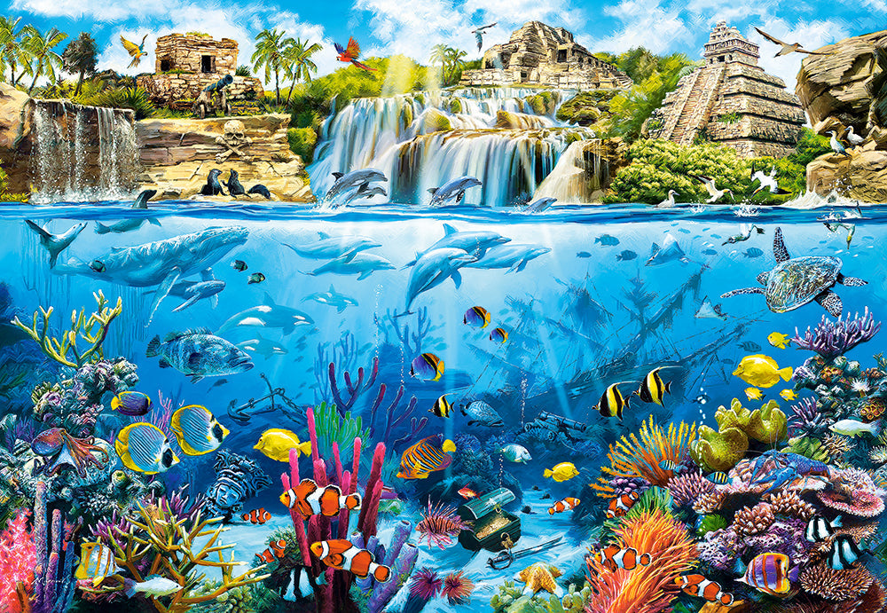 1500 Piece Jigsaw Puzzles, Pirate Island, Ocean and coral life, Adult Puzzles, Castorland C-152049-2 Bridge Toys - Premium Jigsaw Puzzles