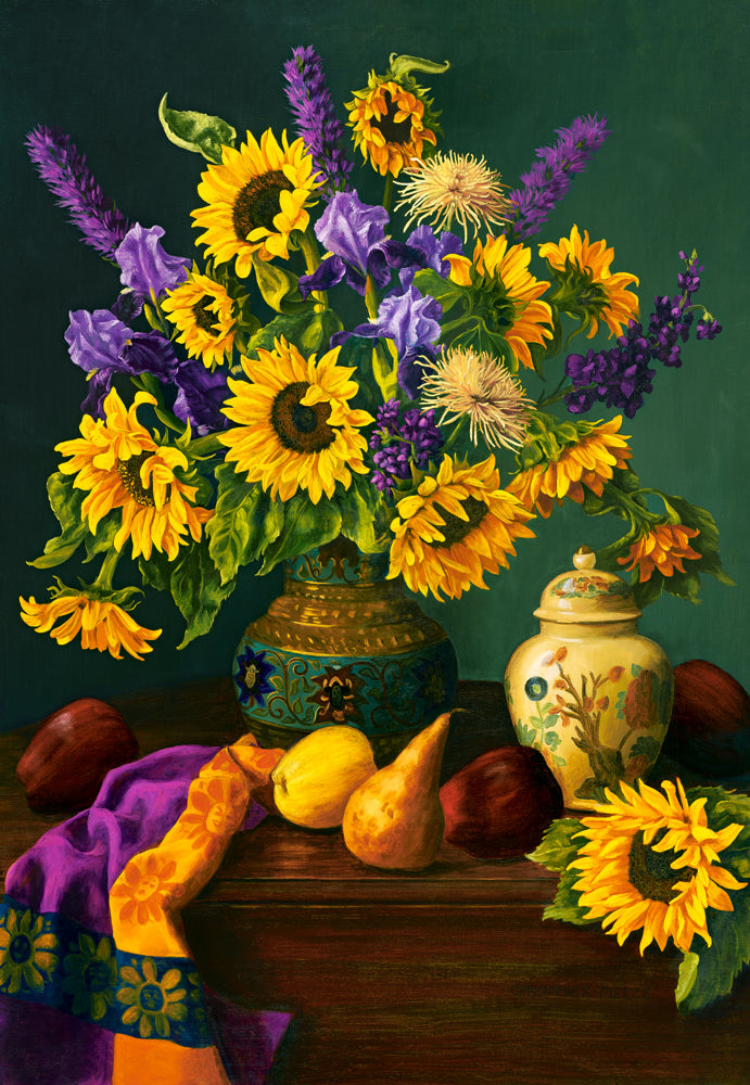 1500 Piece Jigsaw Puzzle, Autumn Treasures, Still nature puzzle, Sunflowers in a vase, Adult Puzzle, Castorland C-152063-2 Bridge Toys - Premium Jigsaw Puzzles