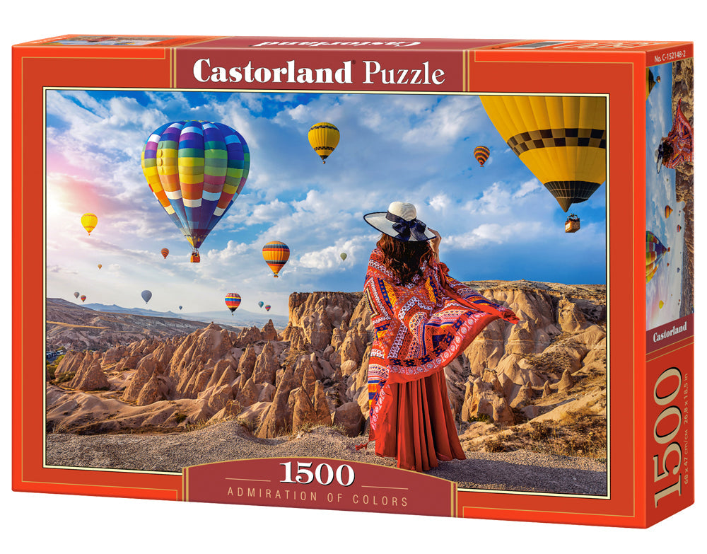 1500 Piece Jigsaw Puzzle, Admiration of colors, Colorful balloons, Landscape puzzles, Scenic view, Adult Puzzle, Castorland C-152148-2 Bridge Toys - Premium Jigsaw Puzzles
