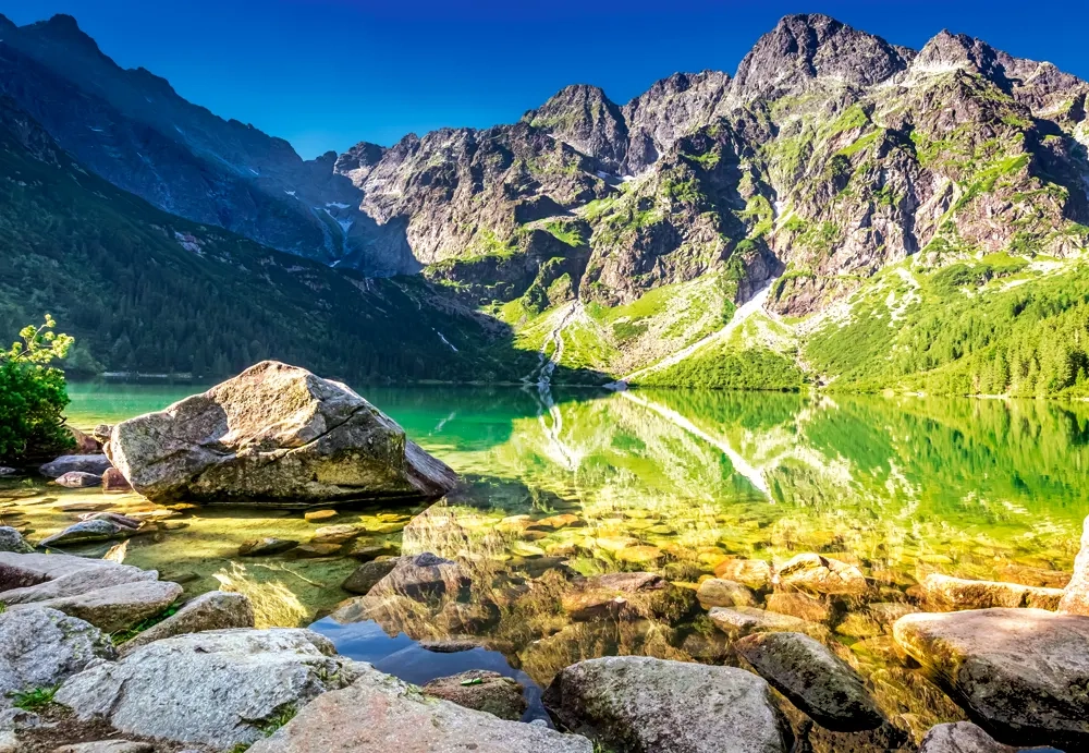 1500 Piece Jigsaw Puzzle, Sunrise at Morskie Oko, Tatras, Poland, Rocky Peak Nature Scene, Mountain landscape, Adult Puzzle, Castorland C-152216-2 Bridge Toys - Premium Jigsaw Puzzles