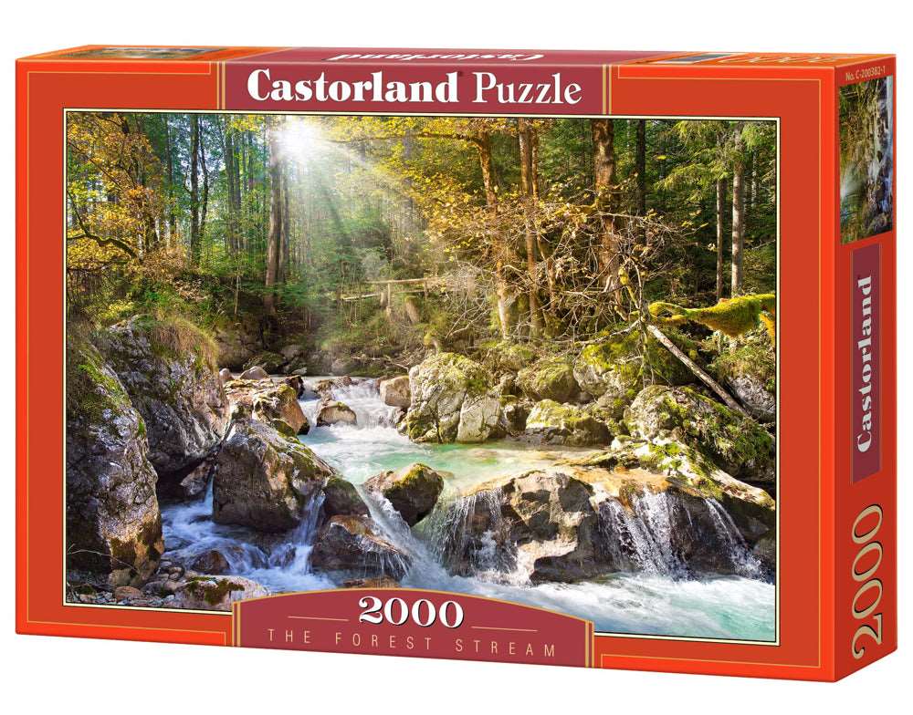 2000 Piece Jigsaw Puzzle, The forest stream, Mountain stream, Nature, Adult Puzzles, Castorland C-200382-2 Bridge Toys - Premium Jigsaw Puzzles