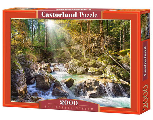 2000 Piece Jigsaw Puzzle, The forest stream, Mountain stream, Nature, Adult Puzzles, Castorland C-200382-2 Bridge Toys - Premium Jigsaw Puzzles