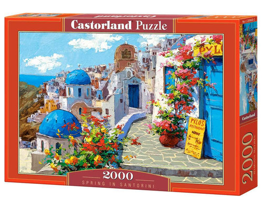 2000 Piece Jigsaw Puzzle, Spring in Santorini, Greece, Adult Puzzles, Castorland C-200603-2 Bridge Toys - Premium Jigsaw Puzzles