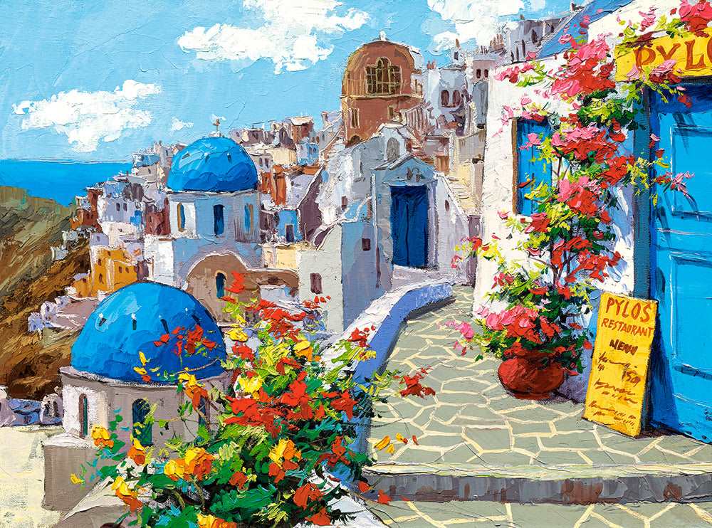 2000 Piece Jigsaw Puzzle, Spring in Santorini, Greece, Adult Puzzles, Castorland C-200603-2 Bridge Toys - Premium Jigsaw Puzzles