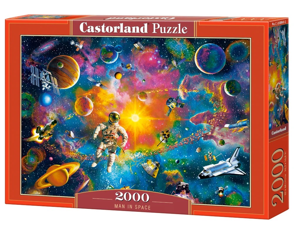 2000 Piece Jigsaw Puzzle, Man in Space, Sparkling stars, Astronaut, Space scene, Adult Puzzle, Castorland C-200849-2 Bridge Toys - Premium Jigsaw Puzzles
