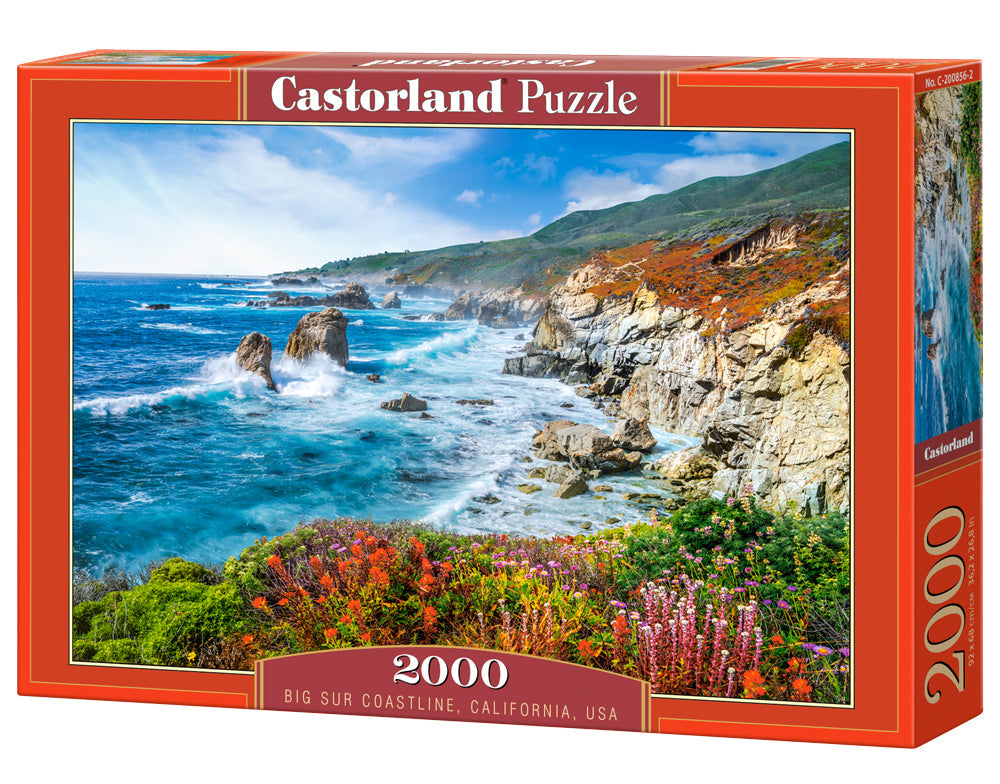 2000 Piece Jigsaw Puzzle, Big Sur Coastline, California, USA, Coastal landscape, Breathtaking view puzzle, Adult Puzzle, Castorland C-200856-2 Bridge Toys - Premium Jigsaw Puzzles
