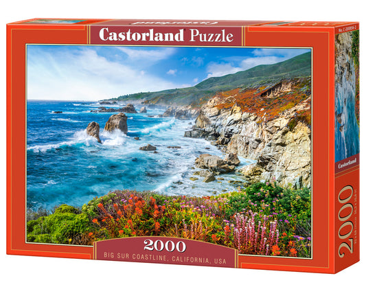 2000 Piece Jigsaw Puzzle, Big Sur Coastline, California, USA, Coastal landscape, Breathtaking view puzzle, Adult Puzzle, Castorland C-200856-2 Bridge Toys - Premium Jigsaw Puzzles