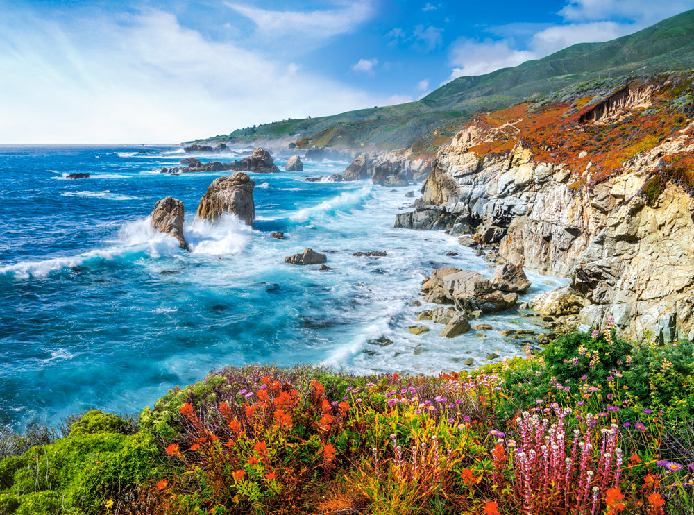 2000 Piece Jigsaw Puzzle, Big Sur Coastline, California, USA, Coastal landscape, Breathtaking view puzzle, Adult Puzzle, Castorland C-200856-2 Bridge Toys - Premium Jigsaw Puzzles