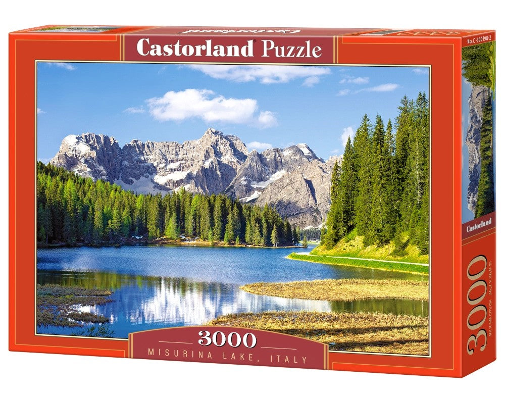 3000 Piece Jigsaw Puzzle, Misurina Lake, Italy, Mountain landscape, Italian Alps, Charming view, Adult Puzzle, Castorland C-300198-2 Bridge Toys - Premium Jigsaw Puzzles