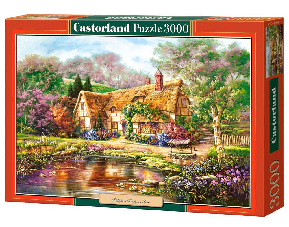 3000 Piece Jigsaw Puzzle, Twilight at Woodgreen Pond, Charming Nook, Pond, Countryside, Adult Puzzles, Castorland C-300365-2 Bridge Toys - Premium Jigsaw Puzzles